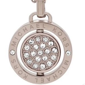 NWT 💎 Silver Michael Kors Flip Glitz Gold Necklace Crystals Reversible